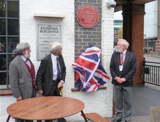 The unveiling of the plaque